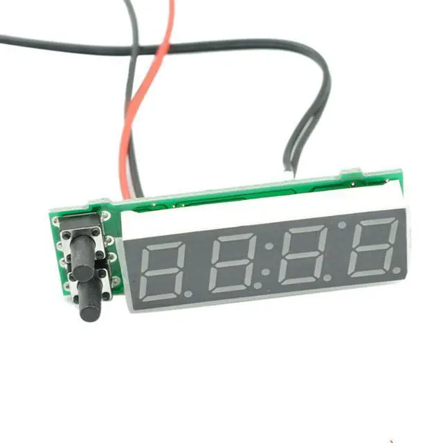 Alt view image 5 of 7 - Car Temperature Clock, Car Clock 12V 3 in 1 Thermometers, Voltmeter Gauge Electronic Clock LED Digital Display LCD Screen, Red Light