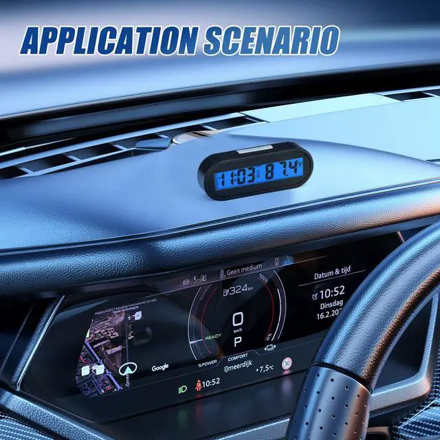 Alt view image 7 of 7 - 2PCS Car Clocks with Temperature, Fahrenheit LED Backlight 2 in 1, Vehicle Adhesive Digital Dashboard Clock, Small Electronic Clock for Car Truck Dashboard & Air Vent