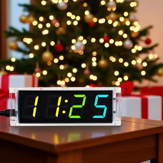 Alt view image 2 of 7 - Colorful Digital LED Electronic Alarm Clock DIY Kits Soldering Practice Learning Project EK1973