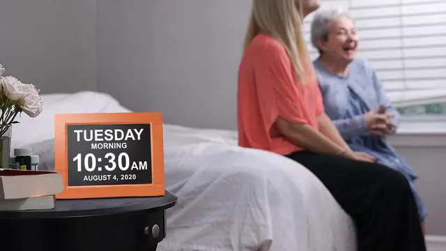 Alt view image 7 of 7 - New 2026 Dementia Clock Large Digital Clock for Seniors, Large Display with Custom Alarms, Calendar Clock with Day & Date for Elderly, Clear Numbers Alzheimer Digital Clock Wood