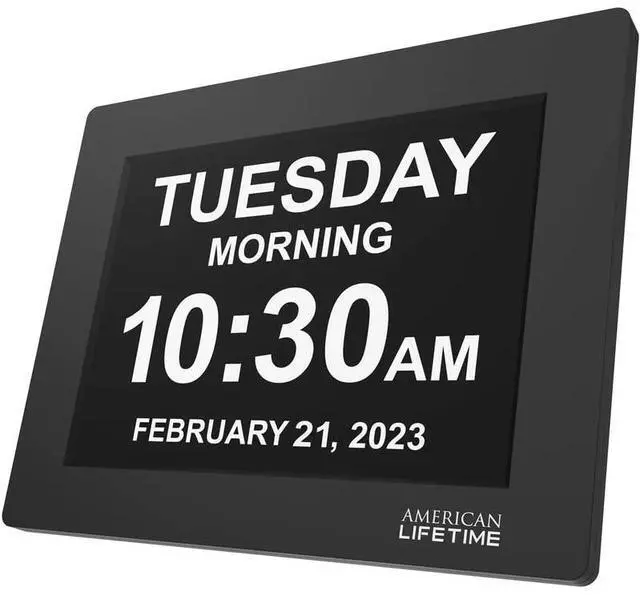 Main image of Upgraded Version, Day Clock Extra Large Impaired Vision Digital Clock with Backup and 5 Alarm Options, Black