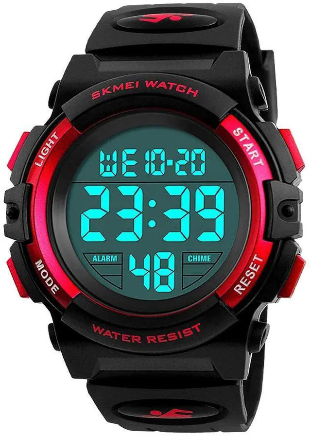 Main image of Digital Watch for Girls Ages 4-15, Kids Red Digital Sports Waterproof Outdoor Analog Electronic Watches with Alarm Stopwatch, Children Birthday Presents Gifts Toys for Age 4-12 Year Old Boys Girls