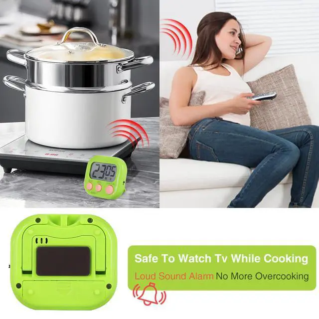 Alt view image 5 of 7 - 30 Pcs Digital Kitchen Timer Bulk, Magnetic Timers for Classroom, LCD Display, Loud Alarm, Electronic Minute Second Clock Timer for Teacher, Exercise, Cooking, Baking(6 Colors)