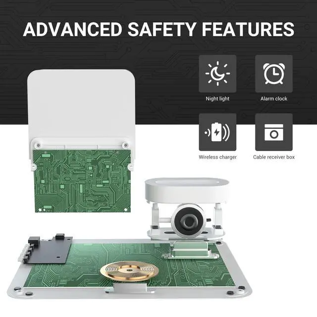 Alt view image 6 of 7 - Wireless Charging Station, iPhone 3 in 1 Fast 15W Wireless Charger with Alarm Clock and Night Light, Charging Dock for iPhone 12/13/14/15/16/17 Pro/Pro Max, Samsung, AirPods