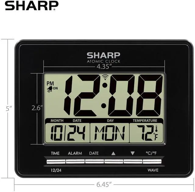 Alt view image 5 of 7 - Atomic Desktop Clock Auto Set Digital Alarm Clock - Atomic Accuracy - Easy to Read Screen with Time/Date/Temperature Display- Perfect for Nightstand or Desk