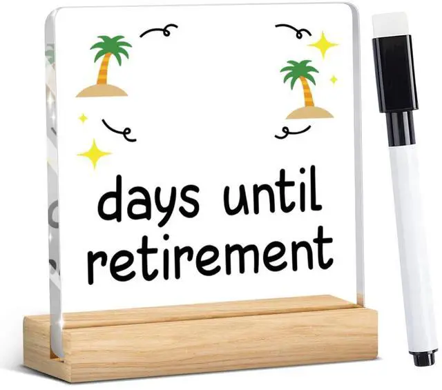 Main image of Retirement Countdown Calendar Funny Retirement Countdown Gifts for Coworker Manager Women Men Friend Employee Retire Office Desk Decor Acrylic Sign