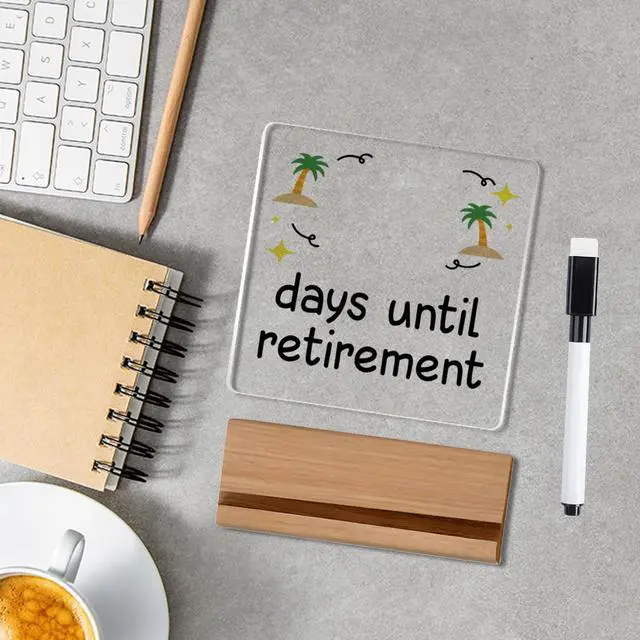 Alt view image 4 of 6 - Retirement Countdown Calendar Funny Retirement Countdown Gifts for Coworker Manager Women Men Friend Employee Retire Office Desk Decor Acrylic Sign
