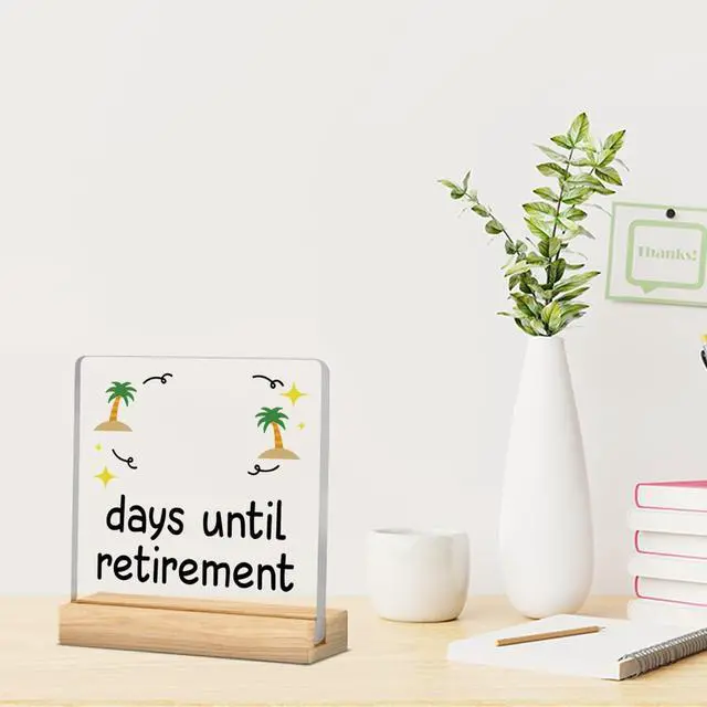 Alt view image 5 of 6 - Retirement Countdown Calendar Funny Retirement Countdown Gifts for Coworker Manager Women Men Friend Employee Retire Office Desk Decor Acrylic Sign