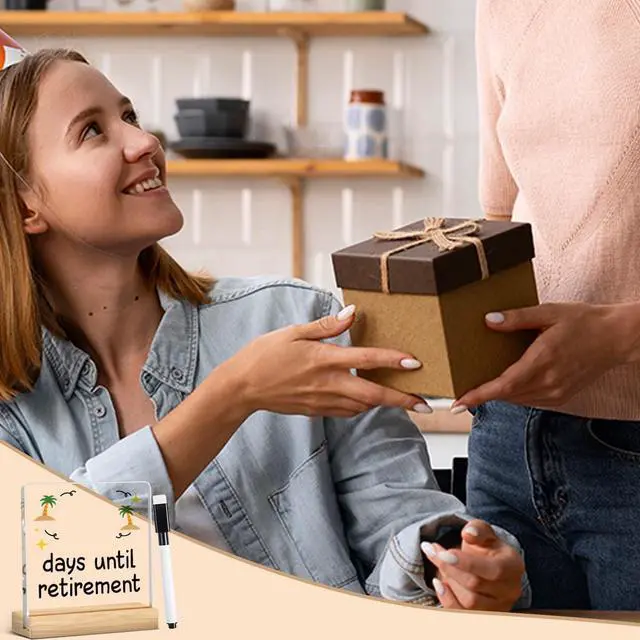 Alt view image 6 of 6 - Retirement Countdown Calendar Funny Retirement Countdown Gifts for Coworker Manager Women Men Friend Employee Retire Office Desk Decor Acrylic Sign