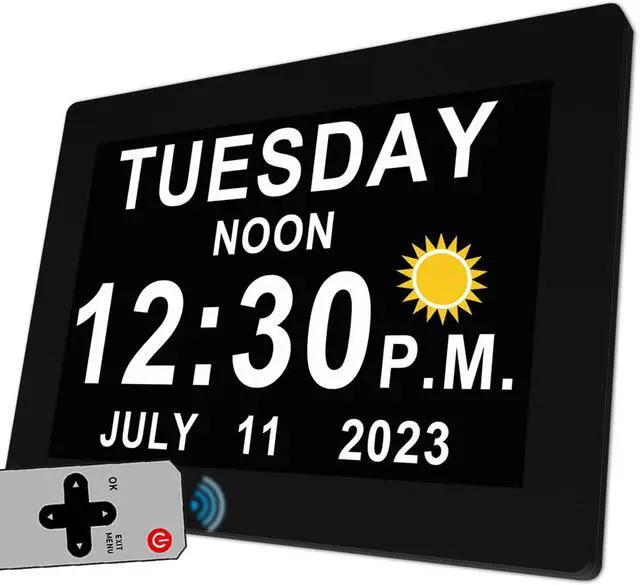 Main image of 19 Alarms Digital Talking Clock with Loud Voice Time Date, Auto DST, 20 Custom Reminders, 10-Level Dimmer, Sleep Trainer, Speaking Day Date Calendar Clock for Seniors Dementia- with Remote