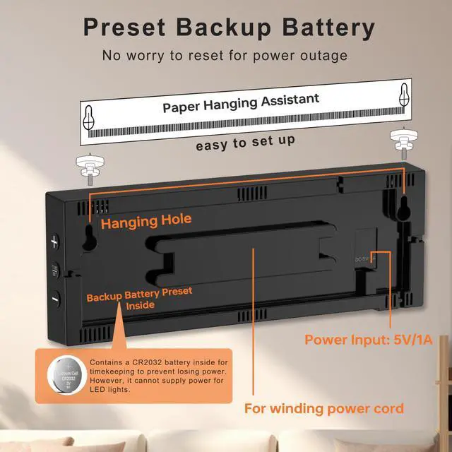 Alt view image 6 of 7 - 12'' Large Digital Wall Clock, Big LED Number Dispaly, RGB Colors, DST, Night Light for Classroom Living Room Bedroom Mounted Birthday Xmas Gift for Senior, Mem Womem (Black, 12 inches)