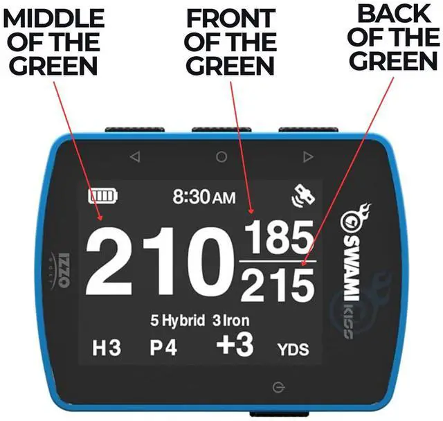 Alt view image 2 of 4 - Swami KISS 2.0 Handheld Golf GPS Ragnefinder with Integrated Magnets - Blue