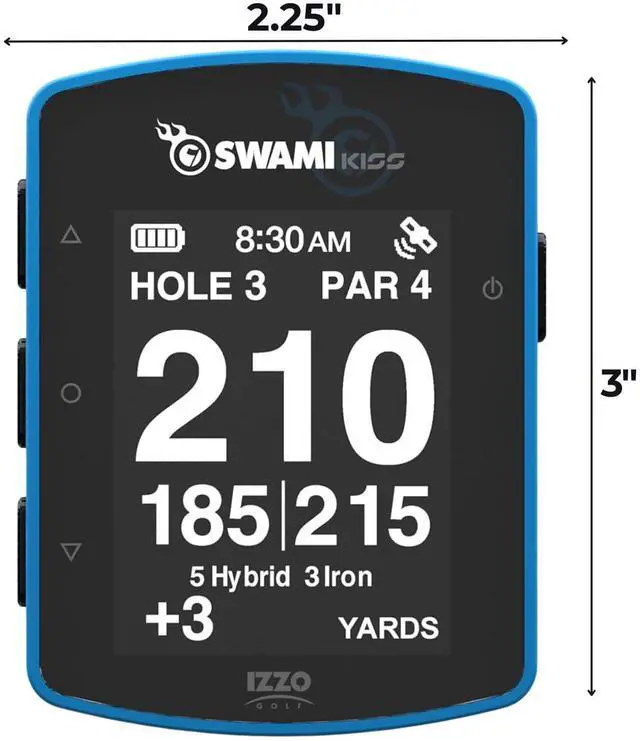 Alt view image 3 of 4 - Swami KISS 2.0 Handheld Golf GPS Ragnefinder with Integrated Magnets - Blue