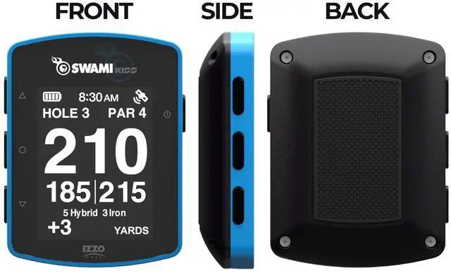 Alt view image 4 of 4 - Swami KISS 2.0 Handheld Golf GPS Ragnefinder with Integrated Magnets - Blue