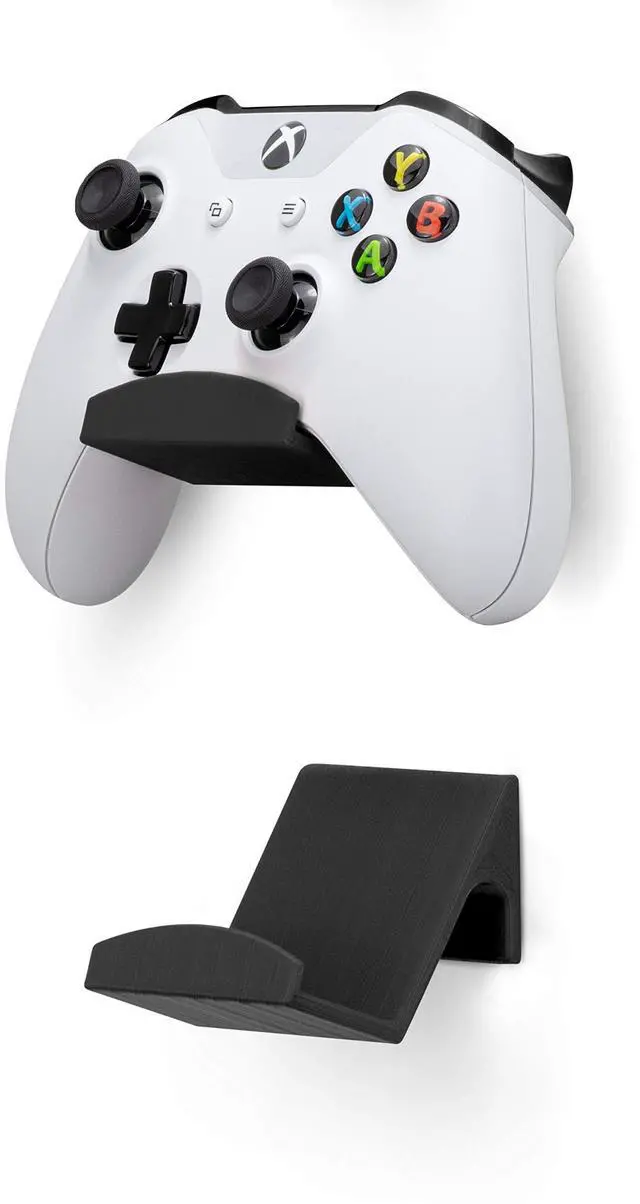 Main image of BRAINWAVZ Game Controller Holder Wall Mount Stand (2 Pack) for Xbox, PS5, Series X, ONE, PS4, PS3, Switch, Nintendo, PC & More, Fits Latest & Retro Gamepads, Stick On, Easy to Install, UGC1