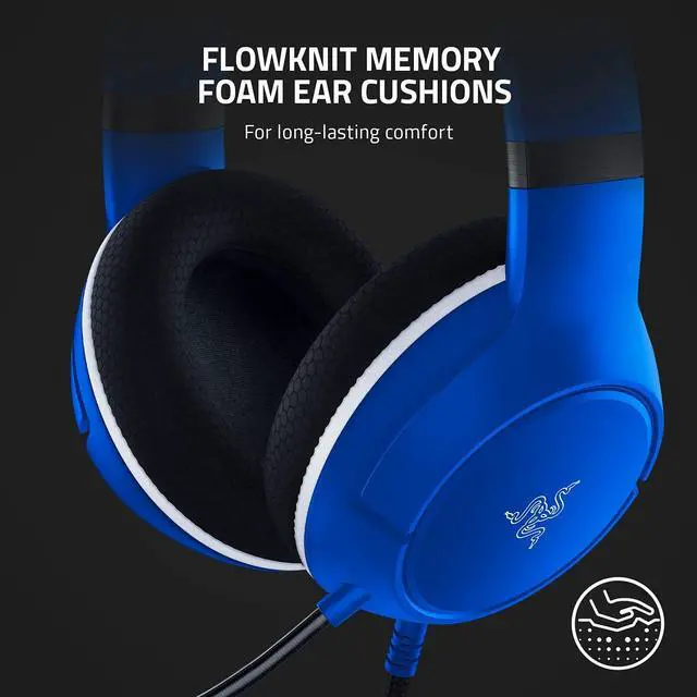 Alt view image 4 of 7 - Kaira X Wired Headset for Xbox Series X|S, Xbox One, PC, Mac & Mobile Devices: Triforce 50mm Drivers - HyperClear Cardioid Mic - Memory Foam Ear Cushions - On-Headset Controls - Shock Blue