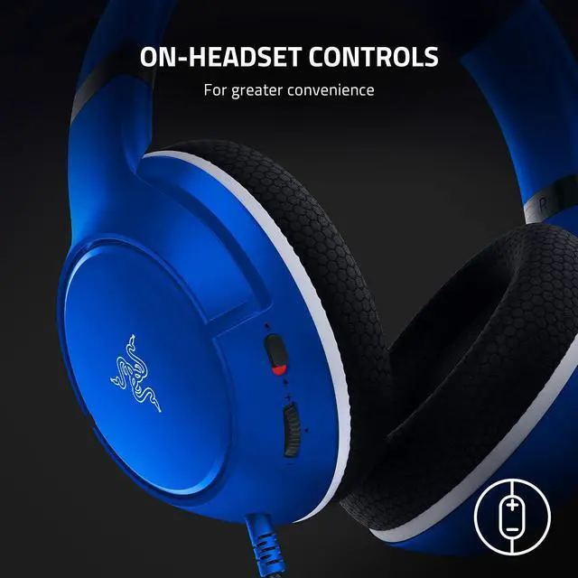 Alt view image 6 of 7 - Kaira X Wired Headset for Xbox Series X|S, Xbox One, PC, Mac & Mobile Devices: Triforce 50mm Drivers - HyperClear Cardioid Mic - Memory Foam Ear Cushions - On-Headset Controls - Shock Blue