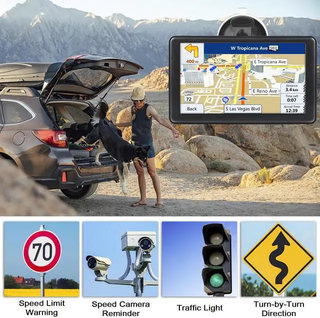 Alt view image 4 of 7 - GPS Navigator for Truck Car, 7'' GPS Commercial Drivers 2026 Trucker GPS for Semi Truck (Latest 2026 Maps Free Lifetime Updates) with GPS Navigation Systems, Voice Assist, Speed Limit Warnings