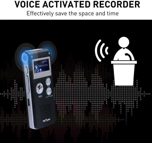Alt view image 3 of 7 - Voice Recorder 16GB Capacity Voice Activated Recording Device Digital Voice Recorder for Lectures, Meetings, Interviews Audio Recorder with USB Rechargeable WAV/MP3 Tape Recorder (16GB)