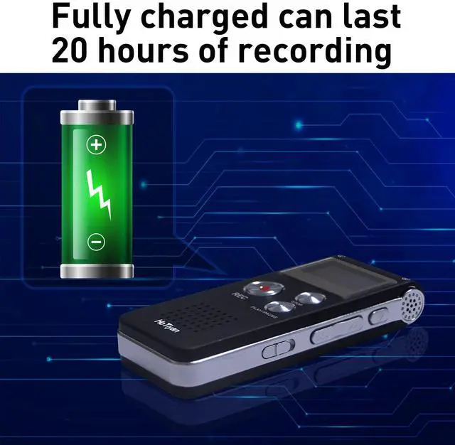 Alt view image 6 of 7 - Voice Recorder 16GB Capacity Voice Activated Recording Device Digital Voice Recorder for Lectures, Meetings, Interviews Audio Recorder with USB Rechargeable WAV/MP3 Tape Recorder (16GB)