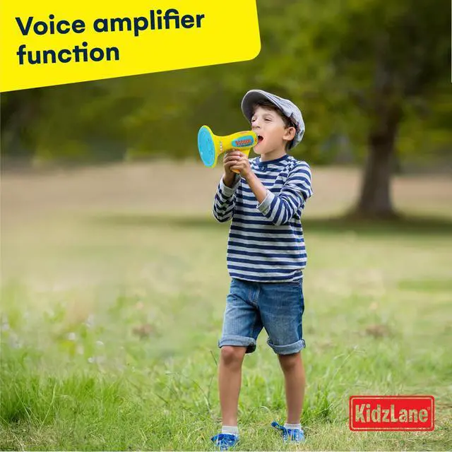 Alt view image 3 of 7 - Voice Changer for Kids - Kids Microphone Toy with LED Lights and 5 Different Sound Effects - Voice Changer for Girls, Boys, Teens Age 5 Years and Up - Blue