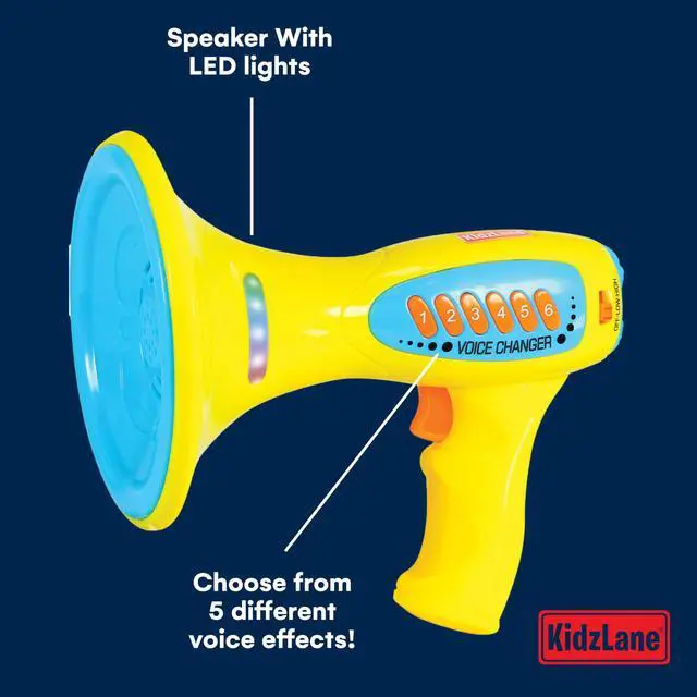 Alt view image 6 of 7 - Voice Changer for Kids - Kids Microphone Toy with LED Lights and 5 Different Sound Effects - Voice Changer for Girls, Boys, Teens Age 5 Years and Up - Blue