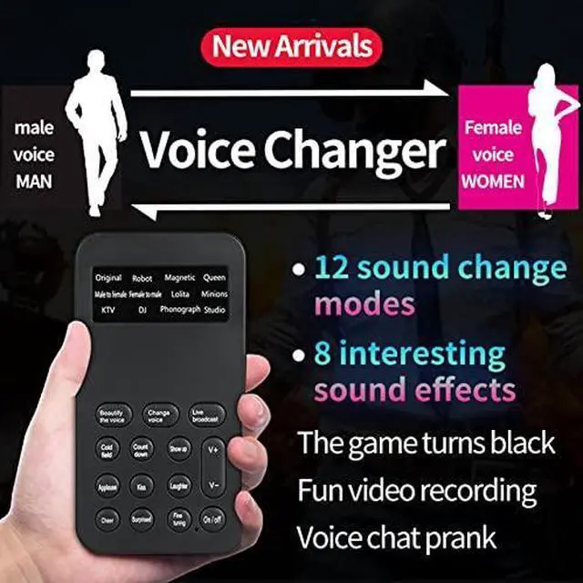 Alt view image 4 of 7 - Handheld Ghostface Voice Changer Voice Changer Device, ABS Material Voice Changer with 8 Sound Effects for Phone Calling, Gaming - Black