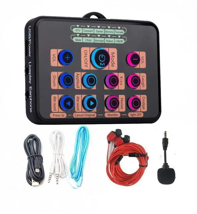 Main image of Mini Sound Card, Protable Voice Changer for PS4/Xbox One/PC/Phone/Laptops/Anchor/Cam Girl/Kids with Voice Adjustable Feature