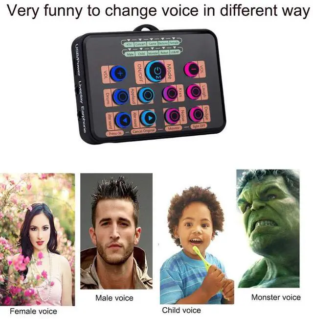 Alt view image 3 of 7 - Mini Sound Card, Protable Voice Changer for PS4/Xbox One/PC/Phone/Laptops/Anchor/Cam Girl/Kids with Voice Adjustable Feature