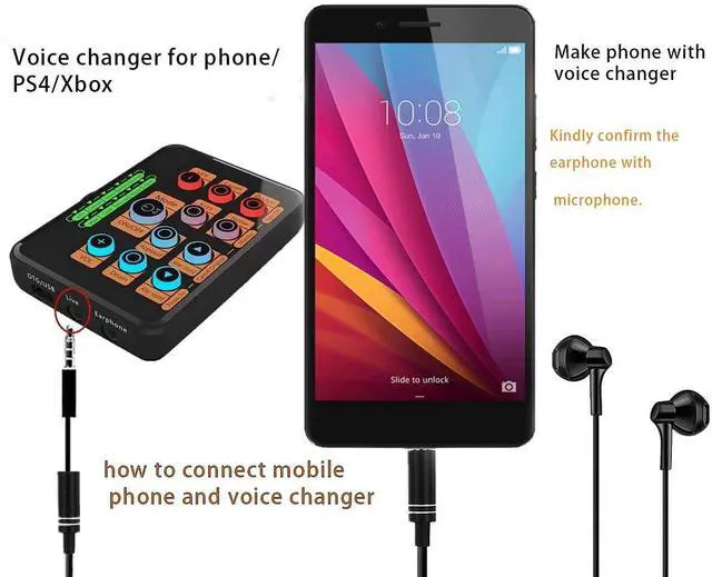 Alt view image 6 of 7 - Mini Sound Card, Protable Voice Changer for PS4/Xbox One/PC/Phone/Laptops/Anchor/Cam Girl/Kids with Voice Adjustable Feature