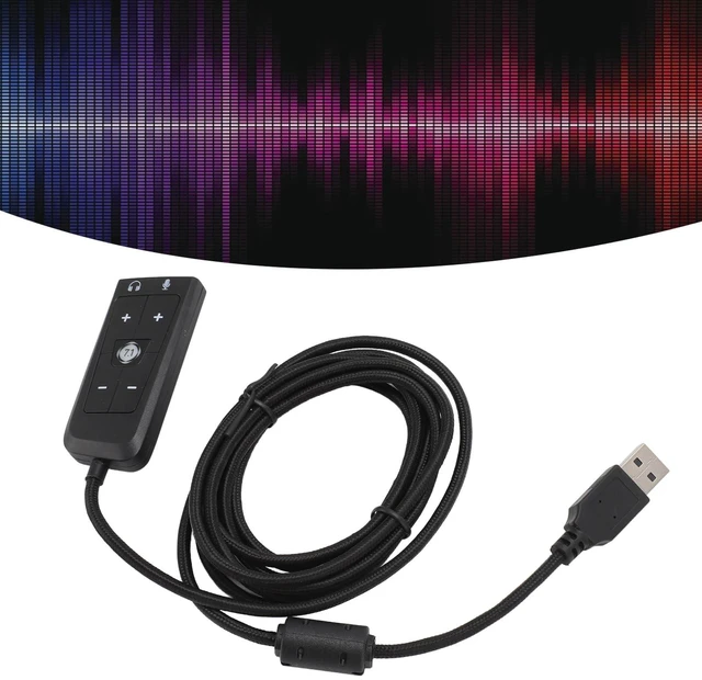 Alt view image 5 of 7 - USB to 3.5mm Jack Audio Sound Card Adapter for for Cloud II, USB to Aux 3.5mm External Audio Converter with LED Indicator, Volume Control, for, for Series