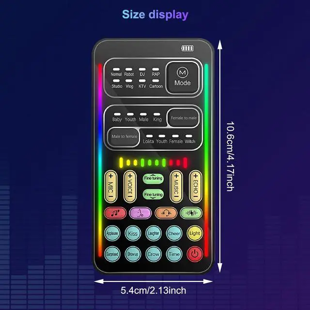 Alt view image 5 of 7 - Voice Changer for Xboxone Switch Phone, 8 Sound Effects, Live Broadcast Card Gift Adults Kids, Handheld Mini Microphone Voice Changer Disguiser Modulator