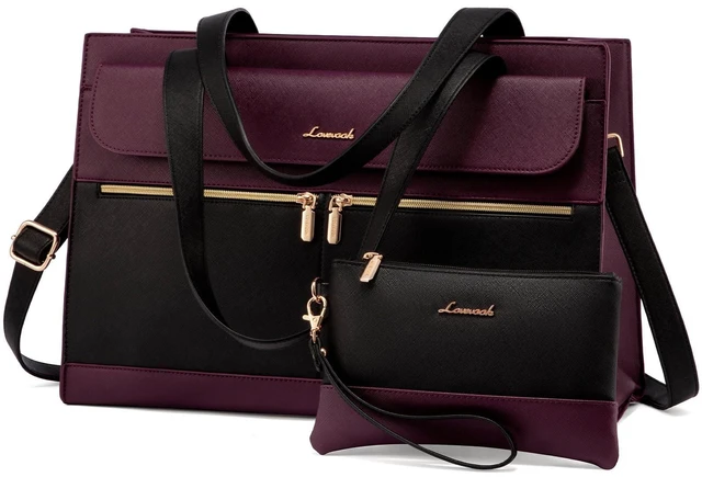Main image of Laptop Bag for Women 17.3 Inch Tote Work Professional Leather Computer Briefcase Waterproof Handbag Shoulder Large Capacity Business Teacher Office Crossbody Purse