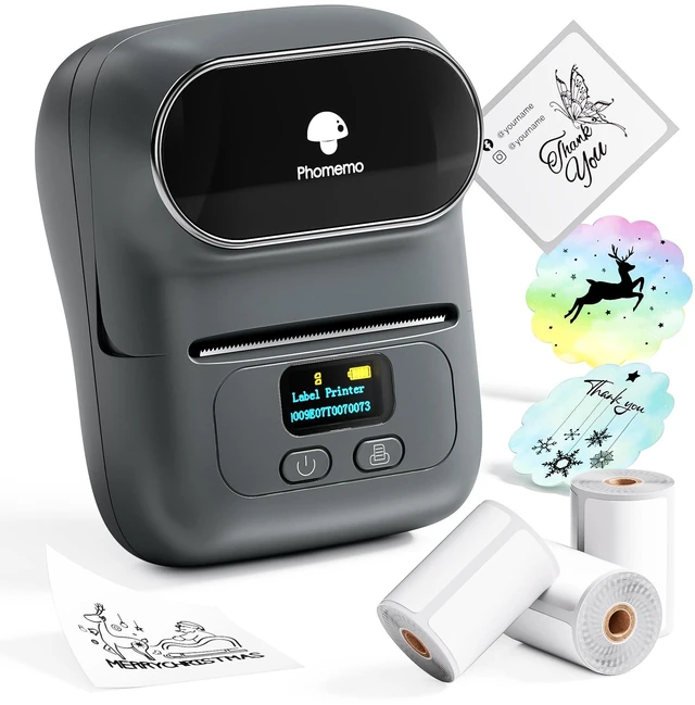 Main image of M110 Label Maker with 3 Tapes, Portable Thermal Printer, Gray APP with 6000+ Templates, 2 Inch Bluetooth Label Printer Easy to Use for Small Business, Home, School, Office, Organization