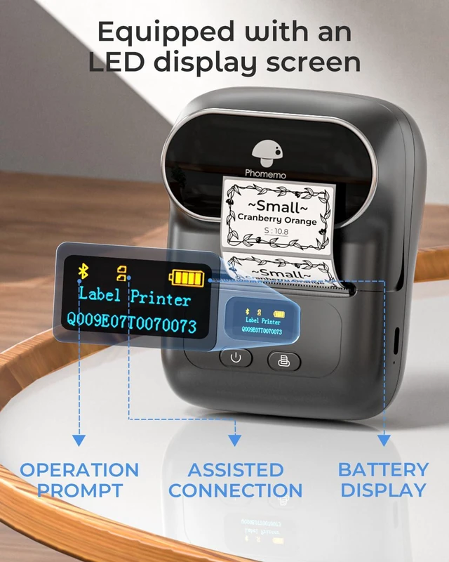 Alt view image 7 of 7 - M110 Label Maker with 3 Tapes, Portable Thermal Printer, Gray APP with 6000+ Templates, 2 Inch Bluetooth Label Printer Easy to Use for Small Business, Home, School, Office, Organization