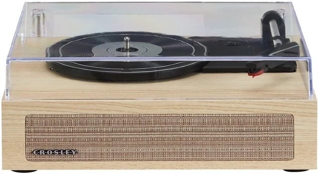 Alt view image 3 of 7 - CR6042A-NA Scout Record Player, Natural 3-Speed Turntable, Stream Digital Music With Bluetooth In, Built-in Full-Range Stereo Speakers, Aux Input, RCA Output