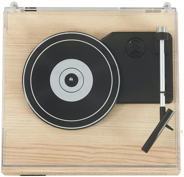 Alt view image 6 of 7 - CR6042A-NA Scout Record Player, Natural 3-Speed Turntable, Stream Digital Music With Bluetooth In, Built-in Full-Range Stereo Speakers, Aux Input, RCA Output