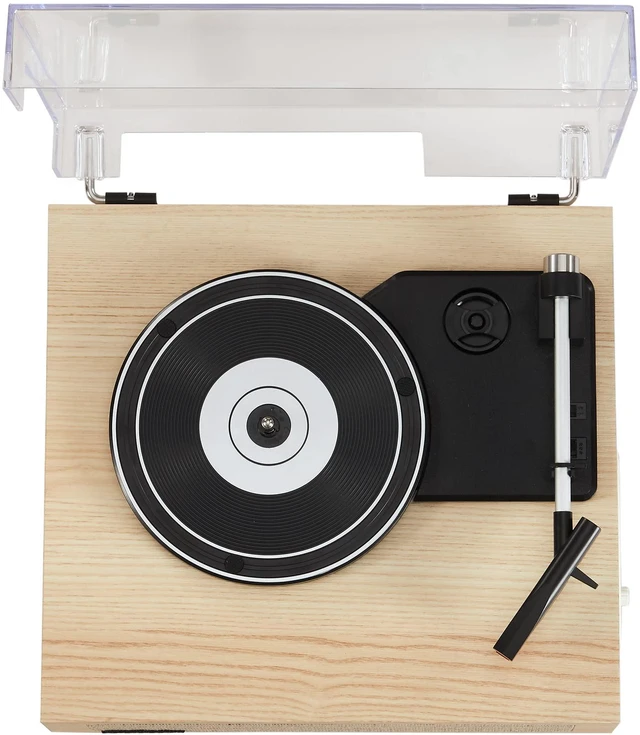 Alt view image 5 of 7 - CR6042A-NA Scout Record Player, Natural 3-Speed Turntable, Stream Digital Music With Bluetooth In, Built-in Full-Range Stereo Speakers, Aux Input, RCA Output