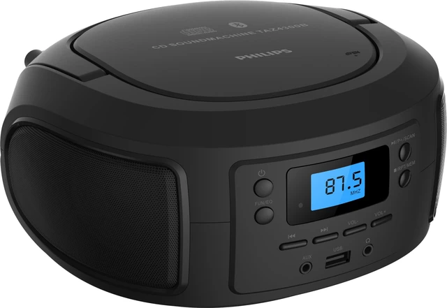 Main image of CD Player Portable with Bluetooth, Crystal Clear Sound Top Loading CD Boombox with FM Radio, USB Port & Aux Input, Compact & Lightweight Design,R/CD-RW/MP3 Compatible (Black)