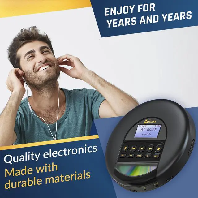 Alt view image 6 of 7 - Nomad - Portable CD Player with Long-Lasting Battery - with Headphones - Radio FM - Compatible MP3 CD Player Portable - TF Card Radio FM Bluetooth - Ideal for Cars - Or