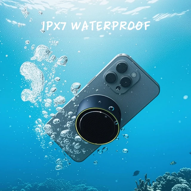 Alt view image 7 of 7 - Bluetooth Speaker with Magnetic Wireless Charger (Graphite), Portable Stereo Sync TWS, Booming Bass, up to 10H, IPX7 Waterproof, Aluminum Unibody Design for Home/Outdoor/Beach, Gift for Men
