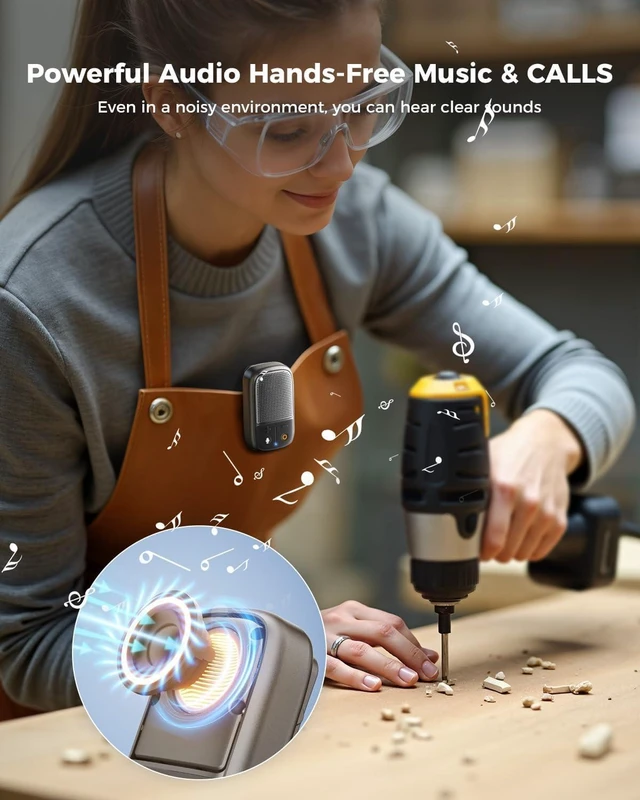 Alt view image 3 of 7 - 2026 Upgrade Wearable Bluetooth Speaker with Voice Assistant & Mic | IPX7 Waterproof Clip-on Portable Speaker, TWS Pairing, Up to 30H of Play, Supports Siri/Google/Alexa
