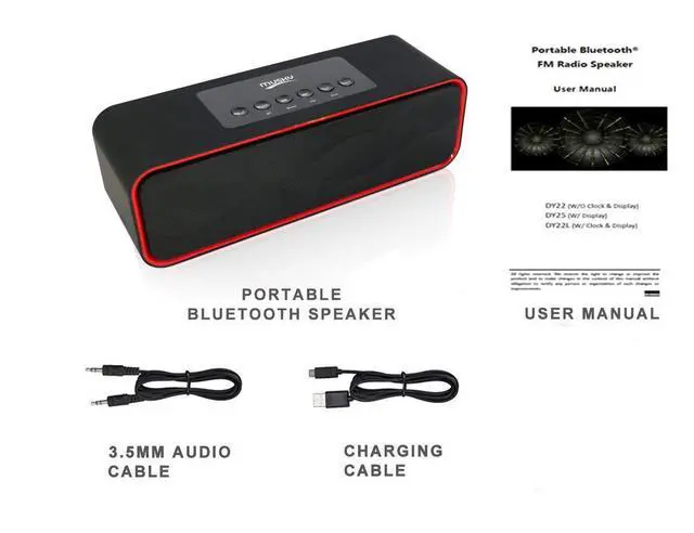 Alt view image 5 of 5 - Portable Bluetooth Stereo Speaker, with 10W Acoustic Drivers,FM Radio & Handsfree Speakerphone, Slots for Micro SD Card & USB & AUX, for Smart Phone, MP3, iPad, Tablet & More