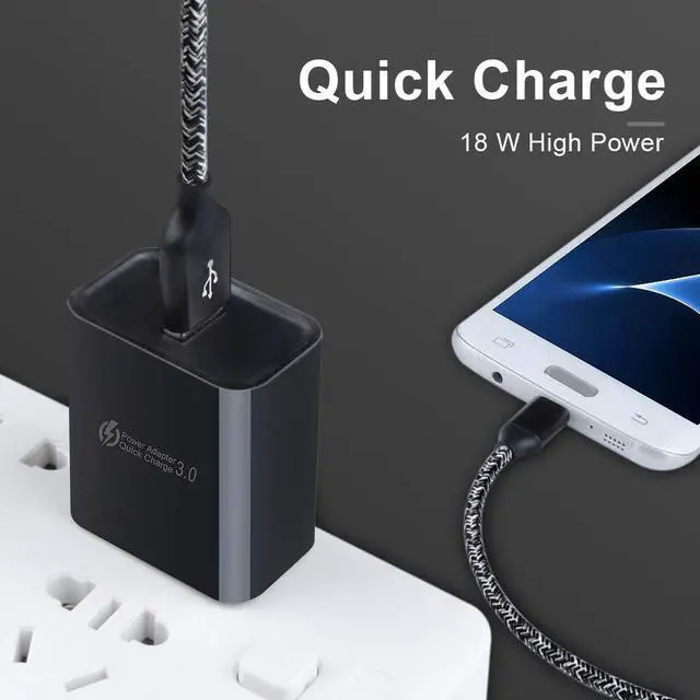 Alt view image 7 of 7 - Type C Charger for Samsung Phone Android Charger Fast Charging Block Wall Charger USB C Cable Cord 6FT for Samsung Galaxy S26/S25/S23/S22 Ultra/S21 FE/S20/S10/S9/A11/A12/A35/A23 5G/A13 5G/A03s/A55/A52