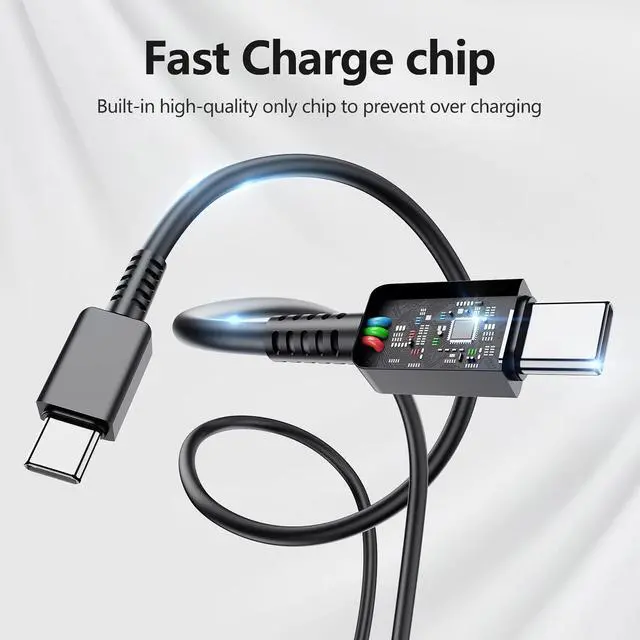 Alt view image 3 of 7 - 2 Pack-for Samsung Galaxy S23 S22, S21, Note 20 Fast Charging Type C,25w USB C Super Fast Charger Type C Wall Charger Block Android Phone Cable for Samsung Galaxy S20 Plus Ultra 2×6ft Black
