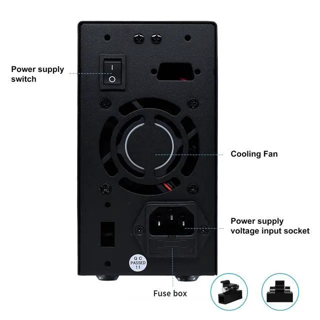 Alt view image 3 of 7 - DC Power Supply Variable,60V 5A 300W Adjustable Switching DC Regulated Bench Power Supply with High Precision 4-Digit LED Display, 9V/2A 18W USB Port, Coarse and Fine Adjustment