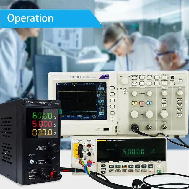 Alt view image 7 of 7 - DC Power Supply Variable,60V 5A 300W Adjustable Switching DC Regulated Bench Power Supply with High Precision 4-Digit LED Display, 9V/2A 18W USB Port, Coarse and Fine Adjustment