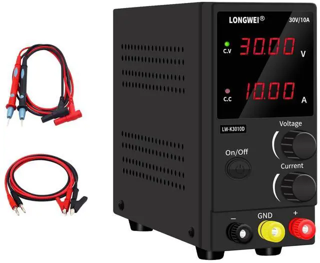 Main image of DC Power Supply Variable,30V 10A 4 Digital LED Display Adjustable Regulated Switching Power Supply Digital with Leads Power Cord