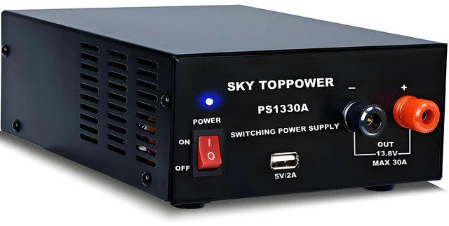 Main image of 13.8V 30A DC Power Supply for Ham Radio,30 Amp Compact Regulated Bench Power Supply Lab Benchtop AC to DC Converter,Cooling Fan,5V 2A USB Interface,Powering Ham Radio, Amplifiers, PS1330A