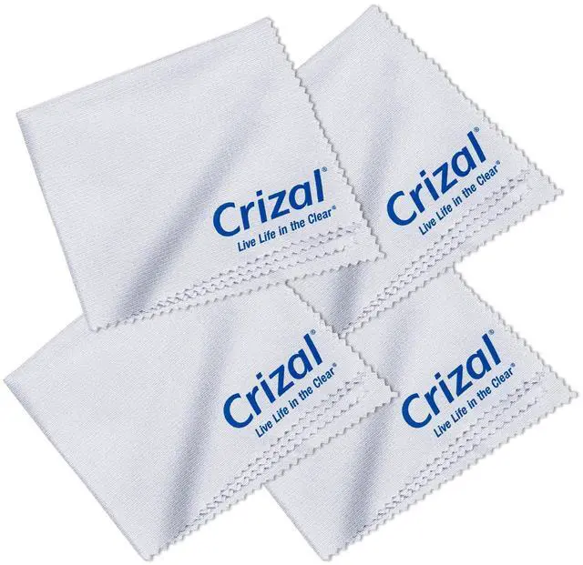 Main image of Microfiber Cleaning Cloths for Eyeglasses Designed & Tested by CRIZAL® for AR-Coated Lenses Safe Lens Cleaning Without Scratching-4 Pack